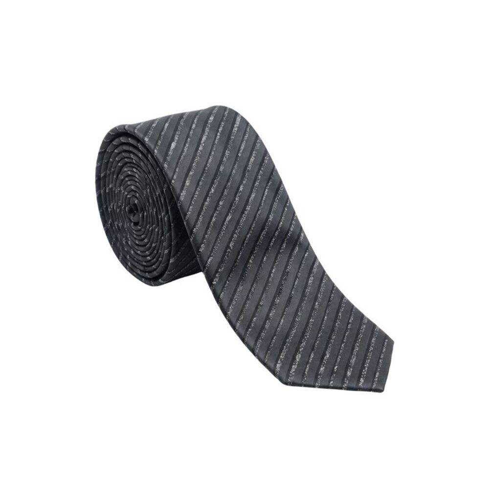 Armani Collezioni Mens Charcoal Gray / Black Tonal Diagonal Stripe Neck Tie